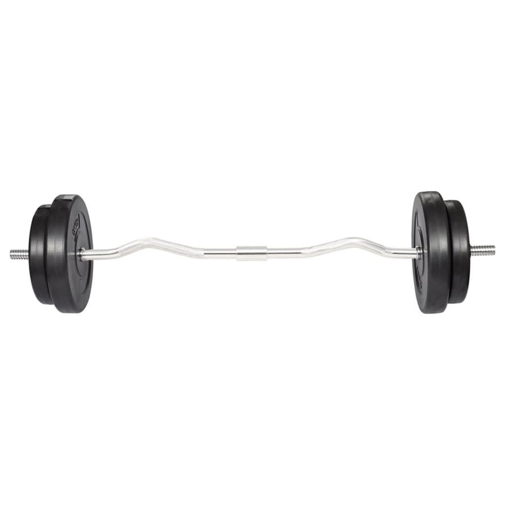 Hantelset mit Curlstange und Gewichtsscheiben